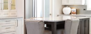 Kitchen with table and tall chairs