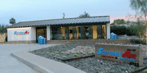 Scottsdale Air Heating & Cooling showroom decorated for Christmas.