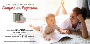 mom and child playing on the floor, Lennox rebates up to $1,700