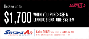 Reveive up to $1,700 in rebates when you purchase a lennox signature system